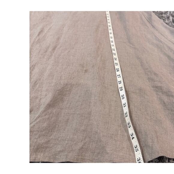 Linen Wrap Midi Skirt Women's Size Small Light Gray Side Pocket Minimalist Boho - Picture 8 of 8